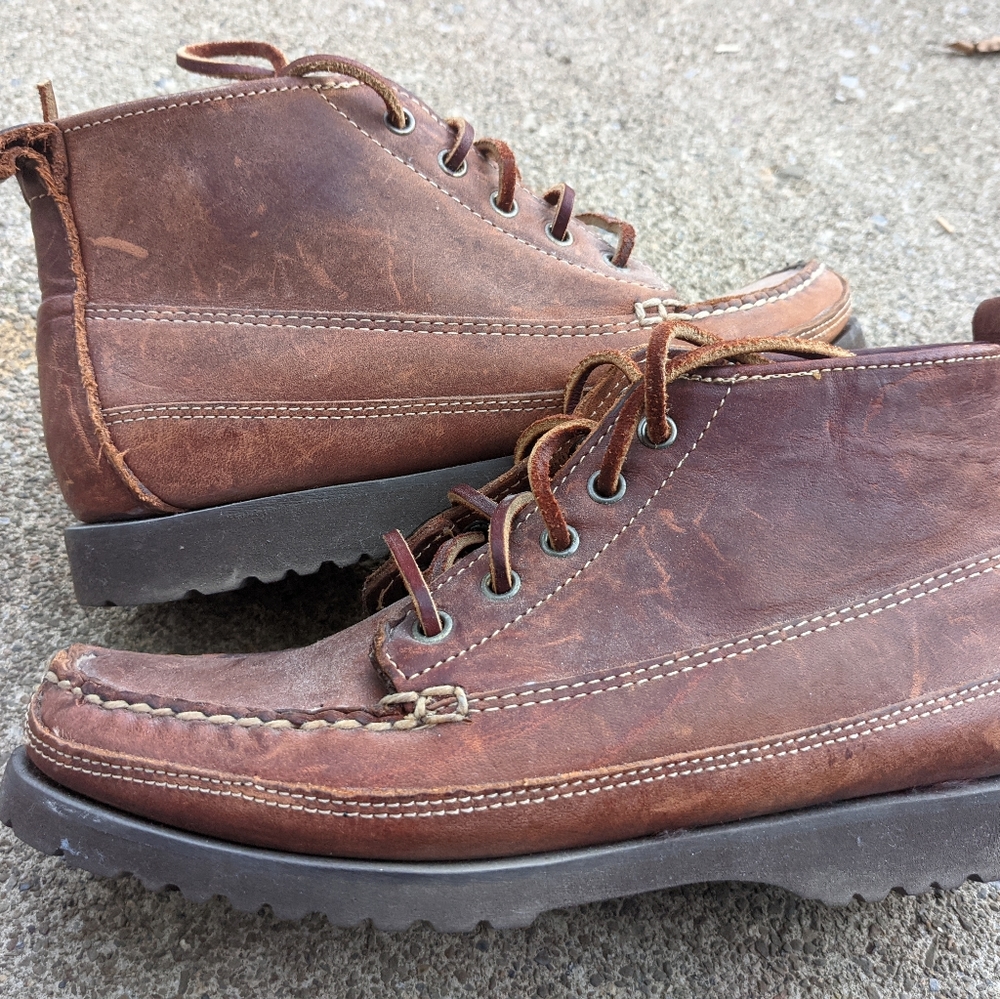 Women's EMS Brown Leather Lace Up Boots Size 6